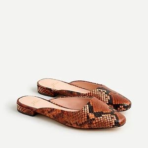 J.Crew Carolyn mule flats snake-embossed leather